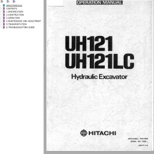 Hitachi UH121 UH121LC Operation Manual EM171-1-6