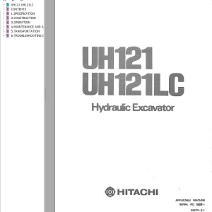Hitachi UH121 UH121LC Operation Manual EM171-2-1