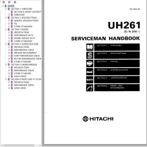 Hitachi UH261 Serviceman Book KH-040-00