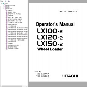 Hitachi LX100-2 LX120-2 LX150-2 Operator's Manual EM42D-1-1