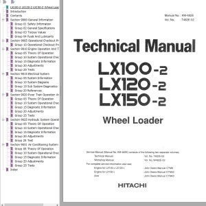 Hitachi LX100-2 LX120-2 LX150-2 Technical Manual T482E-02