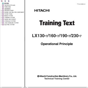 Hitachi LX130-7 LX160-7 LX190-7 LX230-7 Operational Principle TTLA-0488-LX