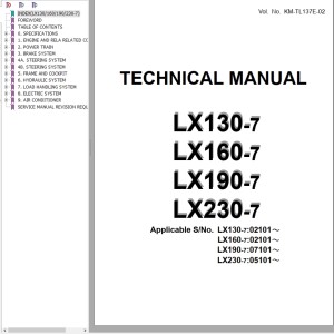 Hitachi LX130-7 LX160-7 LX190-7 LX230-7 Technical manual KM-TL137E-02