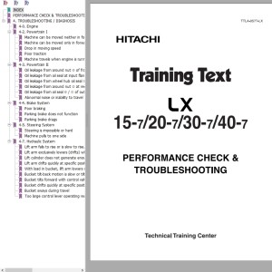 Hitachi LX15-7 LX20-7 LX30-7 LX40-7 Performance Check And Troubleshooting TTLA-0577-LX