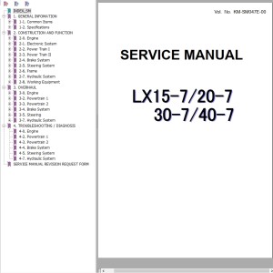 Hitachi LX15-7 LX20-7 LX30-7 LX40-7 Service Manual KM-SM047E-00