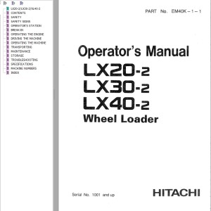 Hitachi LX20-2 LX30-2 LX40-2 Operator's Manual EM40K-1-1