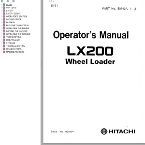 Hitachi LX200 Operator's Manual EM43A-1-2