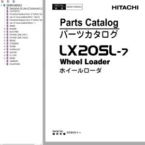 Hitachi LX20SL-7 Parts Catalog 302991-H0020-3