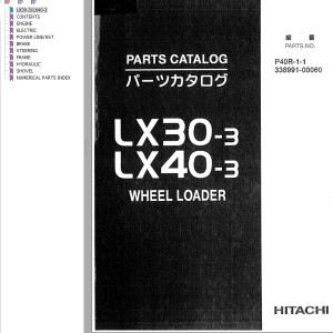 Hitachi LX30-3 LX40-3 Parts Catalog P40R-1-1 338991-00060