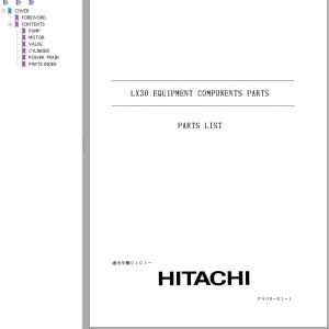 Hitachi LX30 Part List P40B-E1-1