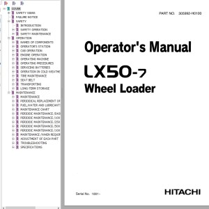 Hitachi LX50-7 Operator's Manual 305992-H0100