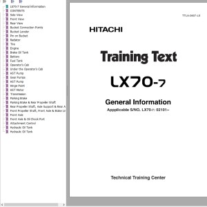 Hitachi LX70-7 General Information TTLA-0607-LX