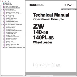 Hitachi ZW140-5B ZW140PL-5B Technical Manual TONDF-EN-01