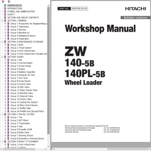 Hitachi ZW140-5B ZW140PL-5B Workshop Manual WNDF90-EN-00