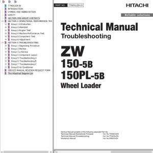 Hitachi ZW150-5B ZW150PL-5B Technical Manual TTNDG-EN-01