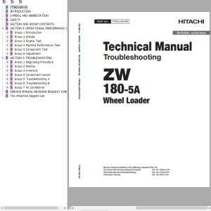 Hitachi ZW180-5A Technical Manual TTNDJ-EN-00
