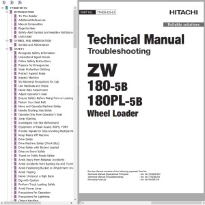 Hitachi ZW180-5B ZW180PL-5B Technical Manual TTNDB-EN-01