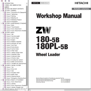 Hitachi ZW180-5B ZW180PL-5B Workshop Manual WNDB-EN-01