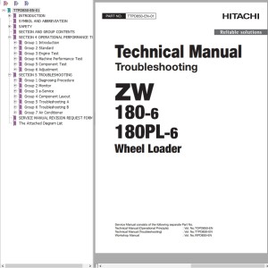 Hitachi ZW180-6 ZW180PL-6 Technical Manual TTPD850-EN-01