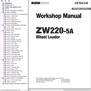 Hitachi ZW220-5A Workshop Manual WNEJ-EN-00