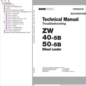 Hitachi ZW40-5B ZW50-5B Technical Manual TTNBC-EN-00