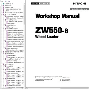 Hitachi ZW550-6 Workshop Manual WNHK40-EN-00