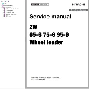 Hitachi ZW65-6 ZW75-6 ZW95-6 Service Manual