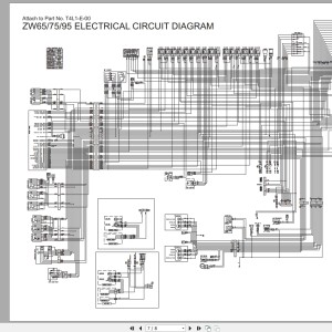 Hitachi ZW65 ZW75 ZW95 Electrical Hydraulic Circuit Diagram T4L1-E-00
