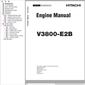 Hitachi V3800-E2B Engine Manual KM-V3800E2B-E-00
