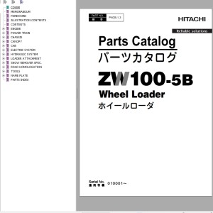 Hitachi ZW100-5B Parts Catalog PNCB-1-3