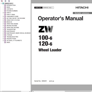 Hitachi ZW100-6 ZW120-6 Operator's Manual ENMNSC-NA2-1