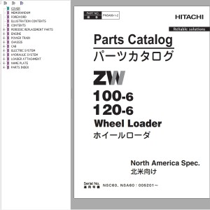 Hitachi ZW100-6 ZW120-6 Part Catalog PNSA60-1-2