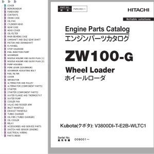 Hitachi ZW100-G Engine Parts Catalog P4FK-EG1-1
