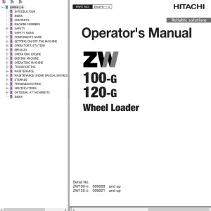 Hitachi ZW100-G ZW120-G Operator's Manual EM4FK-1-4
