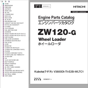 Hitachi ZW120-G Engine Parts Catalog P4FM-EG1-1