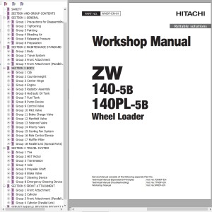 Hitachi ZW140-5B ZW140PL-5B Workshop Manual WNDF-EN-01