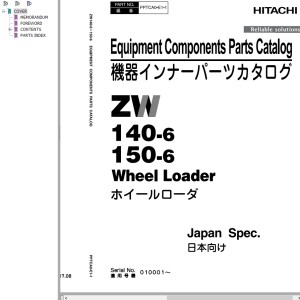Hitachi ZW140-6 ZW150-6 Parts Catalog PPTCA0-E1-1