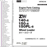 Hitachi ZW140-6 ZW150-6 ZW150PL-6 Engine Parts Catalog PPTCA0-EG1-2