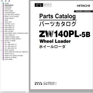 Hitachi ZW140PL-5B Parts Catalog PNDF-OP1-2