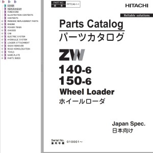 Hitachi ZW150-6 ZW140-6 Parts Catalog PPTCA0-1-1