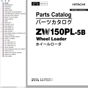 Hitachi ZW150PL-5B Parts Catalog PNDG-OP1-2