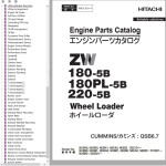 Hitachi ZW180-5B ZW180PL-5B ZW220-5B Engine Parts Catalog PNEE-EG1-4