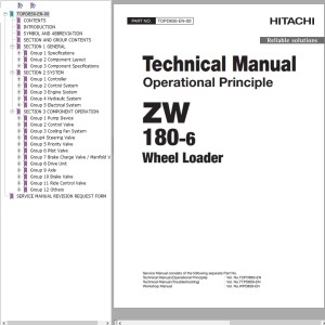 Hitachi ZW180-6 Technical Manual TOPD850-EN-00