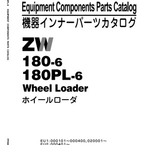 Hitachi ZW180-6 ZW180PL-6 Parts Catalog PPD850-E1-4