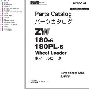 Hitachi ZW180-6 ZW180PL-6 Parts Catalog PPD860-1-2