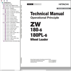Hitachi ZW180-6 ZW180PL-6 Technical Manual TOPD850-EN-01