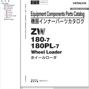 Hitachi ZW180-7 ZW180PL-7 Parts Catalog PNTK50-E1-1
