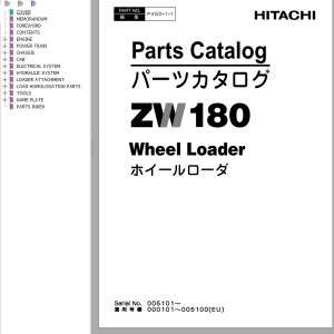 Hitachi ZW180 Parts Catalog P4GD-1-1