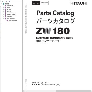 Hitachi ZW180 Parts Catalog P4GD-E1-1