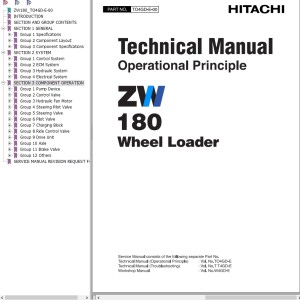Hitachi ZW180 Technical Manual TO4GD-E-00